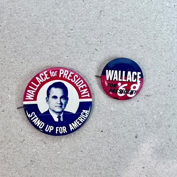 Vintage Political Pinback Buttons George Wallace - Picture 1 of 6